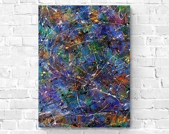 Abstract acryl schilderij op canvas, 50 * 70 cm, niet ingelijst, abstract schilderij, acrylkunst, getextureerd schilderij, originele kunst, wanddecoratie