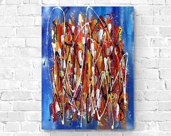 Origineel abstract acryl schilderij op canvas, 60 * 80 cm, niet ingelijst, abstract schilderij, acrylkunst, HomeDecor, originele kunst, WallDecor