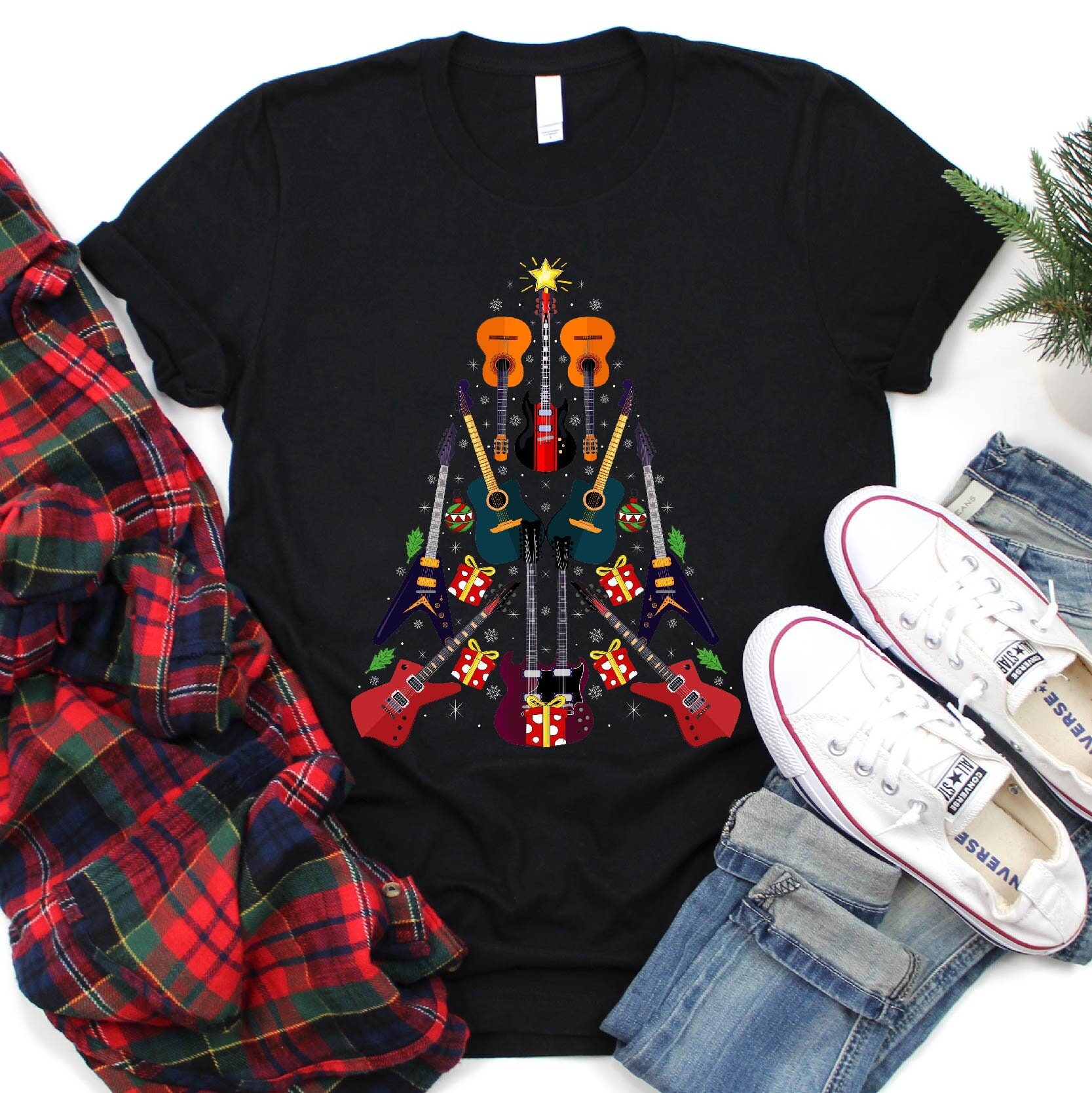 Guitar Christmas Tree T-shirt