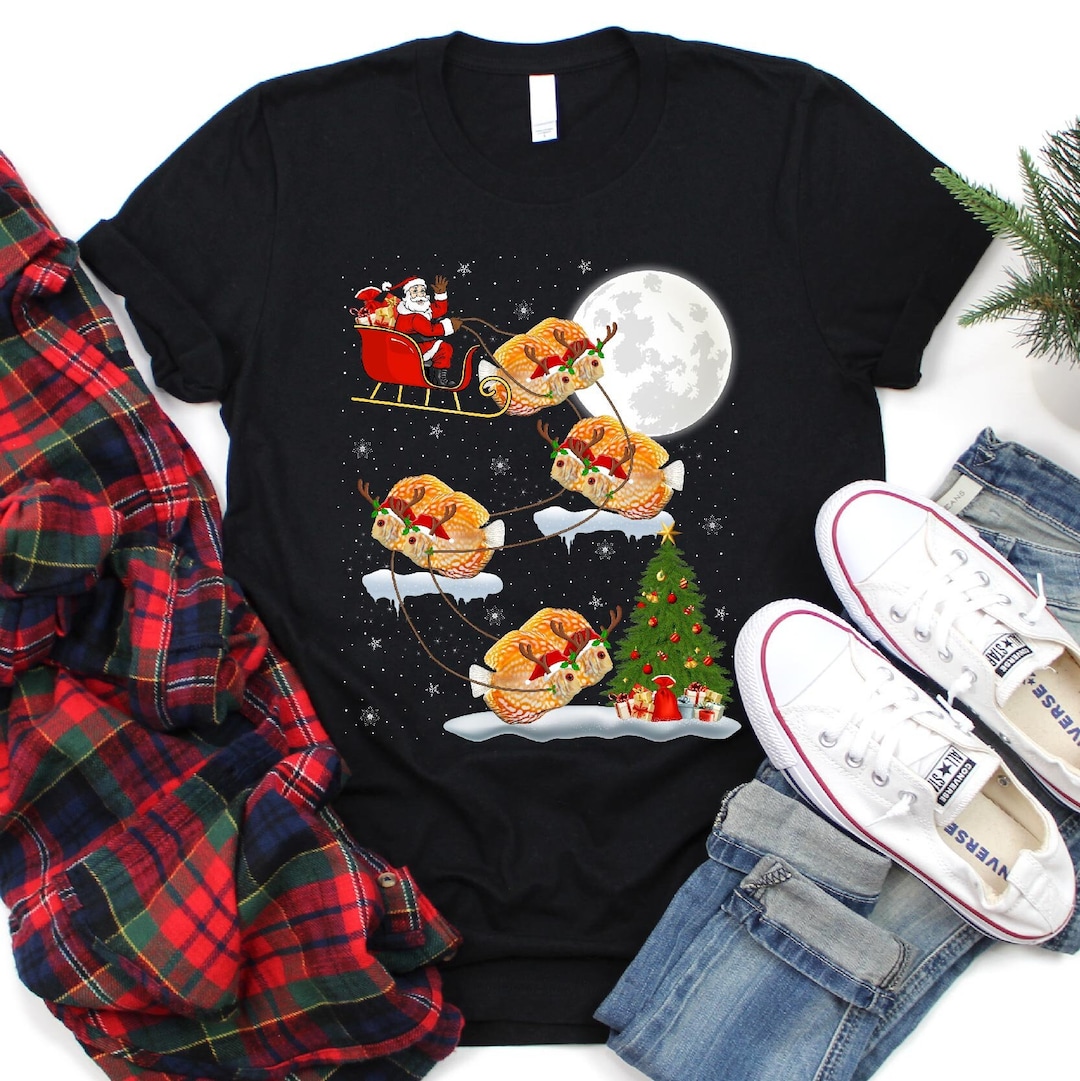 Santa Sleigh Discus Christmas Tshirt for Men Women Kids Etsy