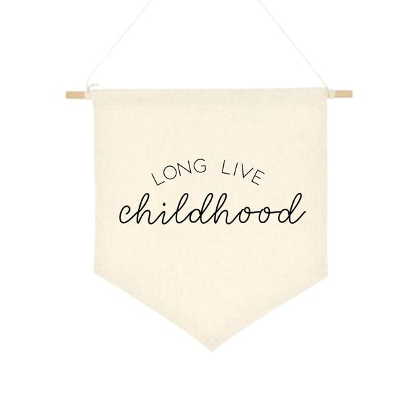 Canvas Wall Hanging // Canvas Wall Banner // Kids Playroom Banner // Long Live Childhood // Playroom Decor // Kids Room Decor