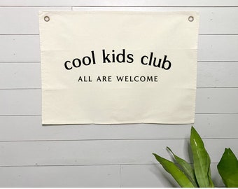 Cool Kids Club Banner // Cool Kids Club Wall Hanging // Kids Room Banner // Playroom Banner