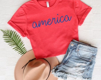 Minimalist America T-Shirt - Patriotic 4th of July Tee