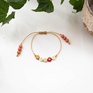 Adjustable colorful message bracelet, customizable bracelet, alphabet bead bracelet L'atelier de Magena image 5
