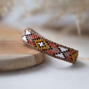 Boho handmade bracelet – Miyuki beads in warm colors, ethnic style