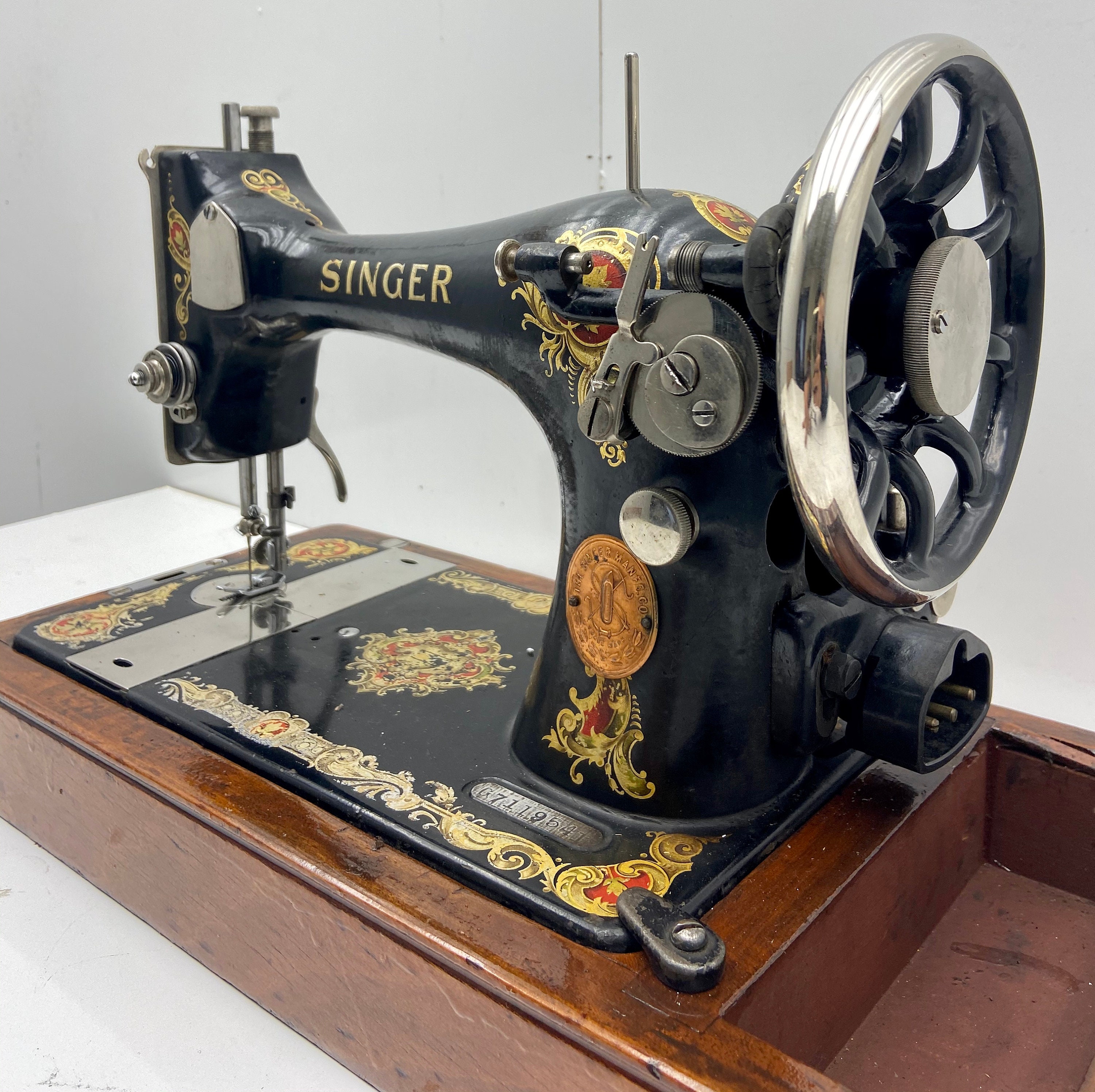 1919 Singer Model 128 La Vencedora Portable Sewing Etsy