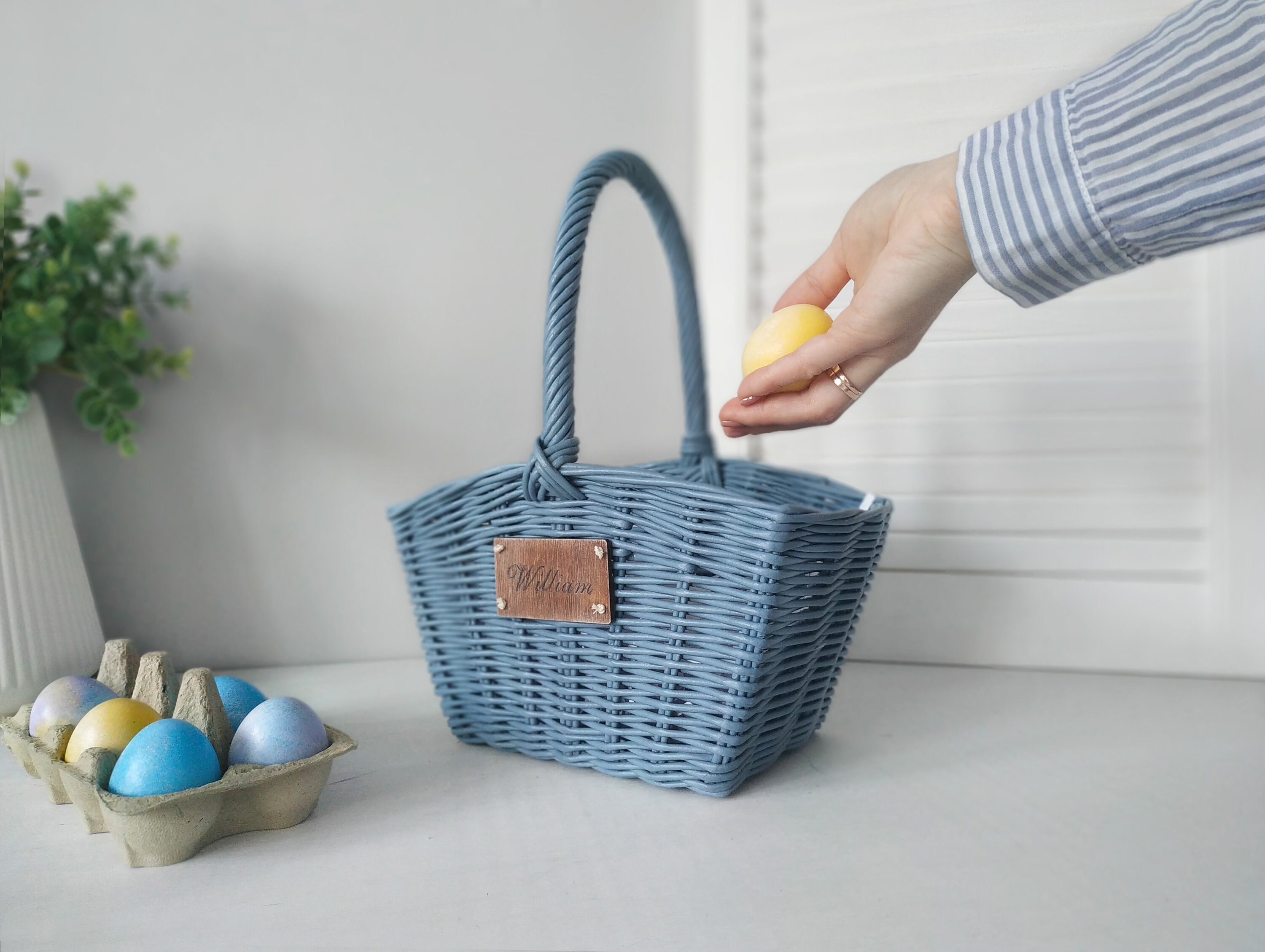 Blue easter basket personalized boy Easter basket stuffers for Etsy