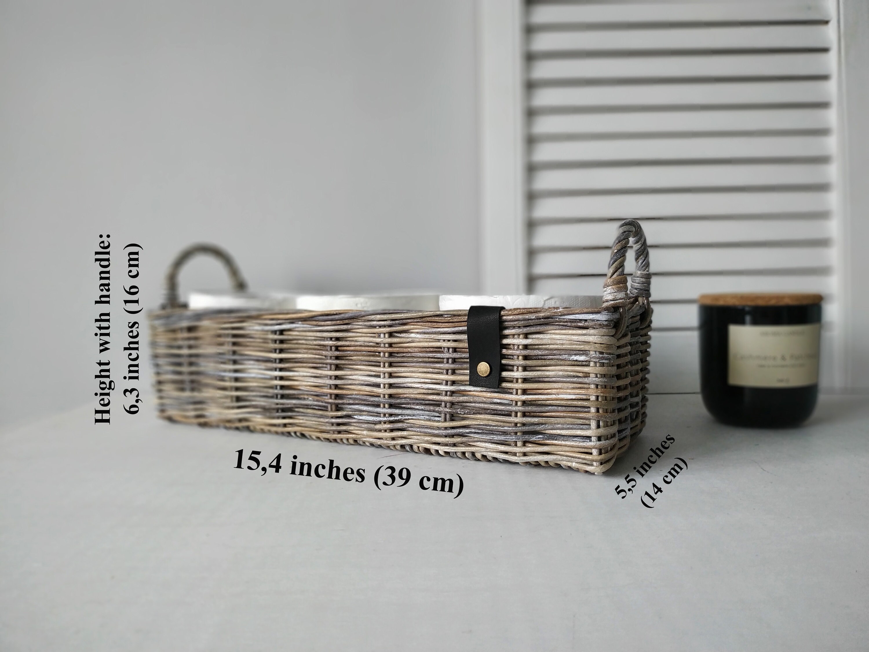 Grey storage basket for bathroom Toilet tank holder basket Etsy