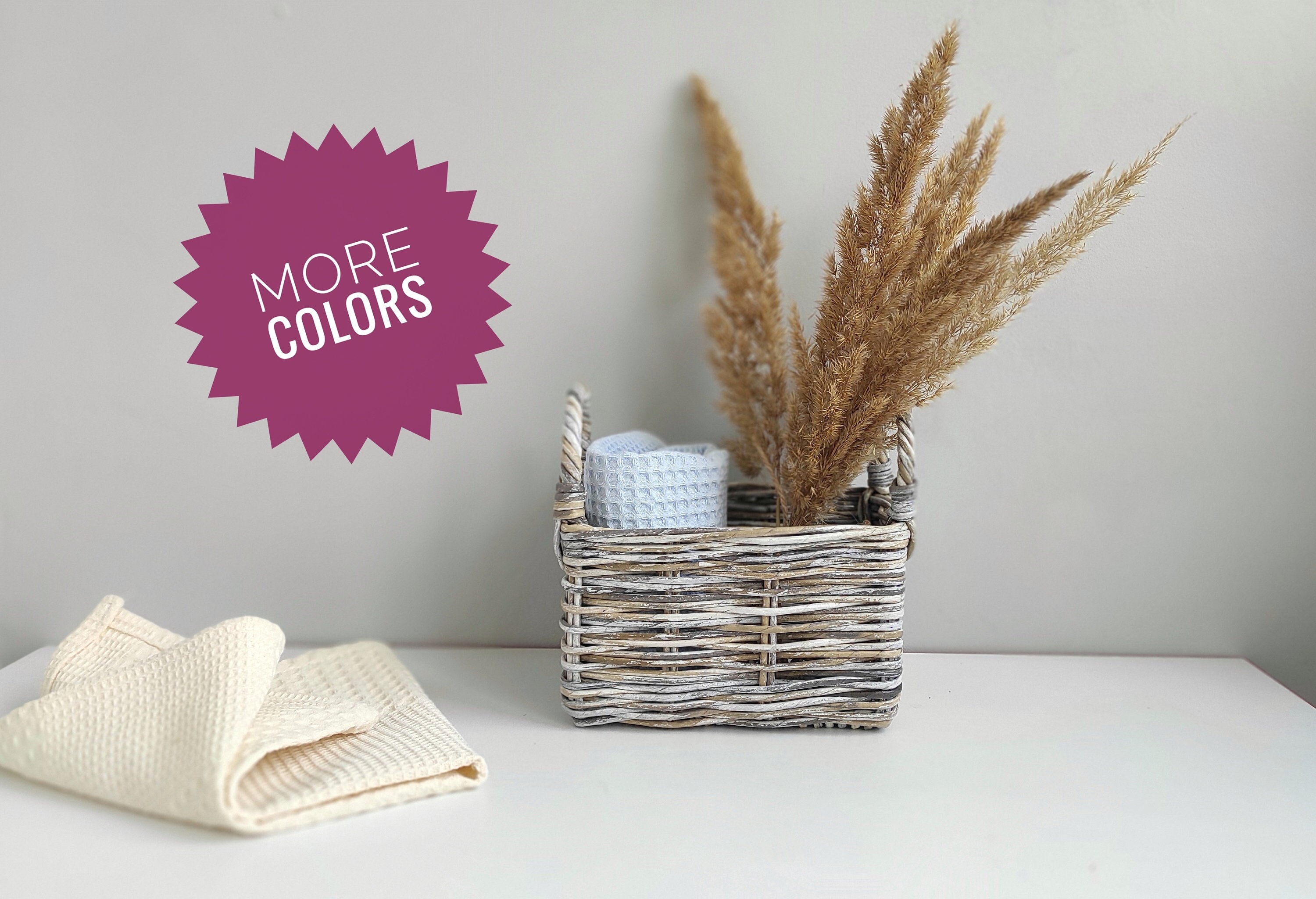 Hand towel basket Small storage basket for bathroom Etsy