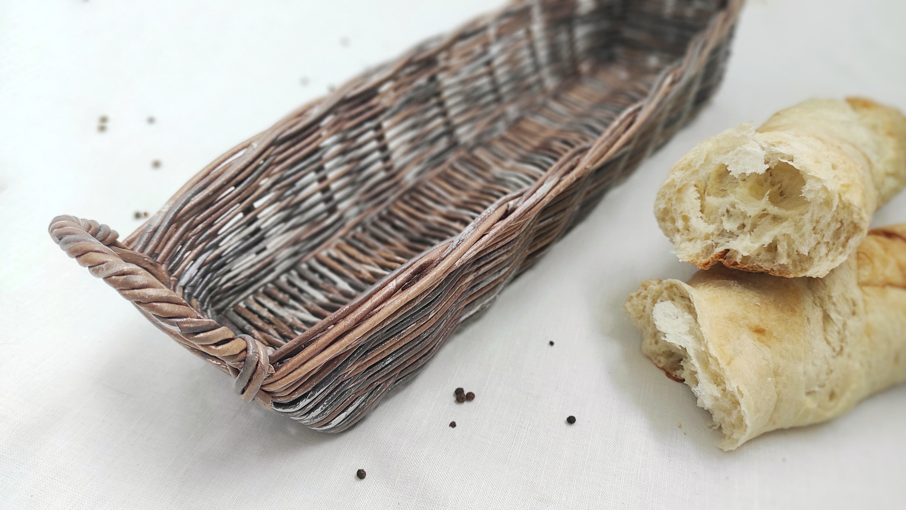 Long Bread Basket Wicker Basket for Bread Storage Brown Bread Etsy