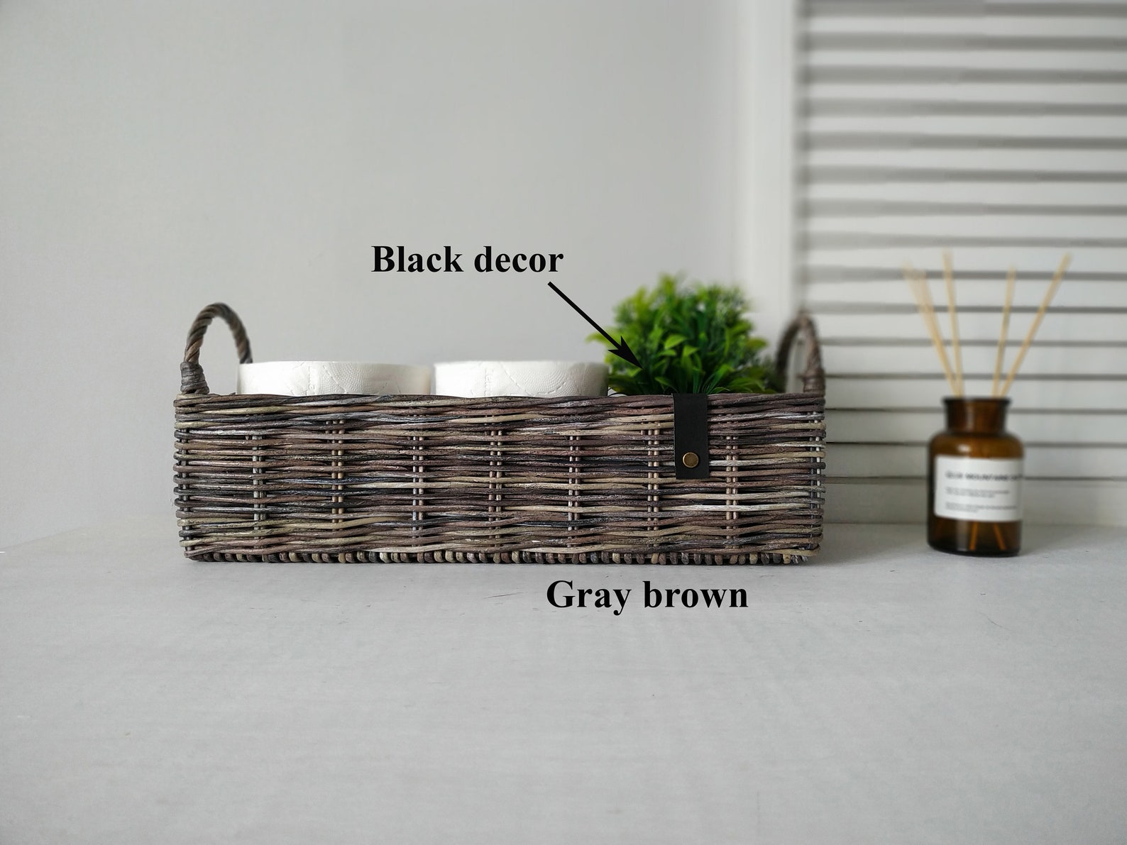 Toilet tank holder basket Storage basket for bathroom Woven Etsy