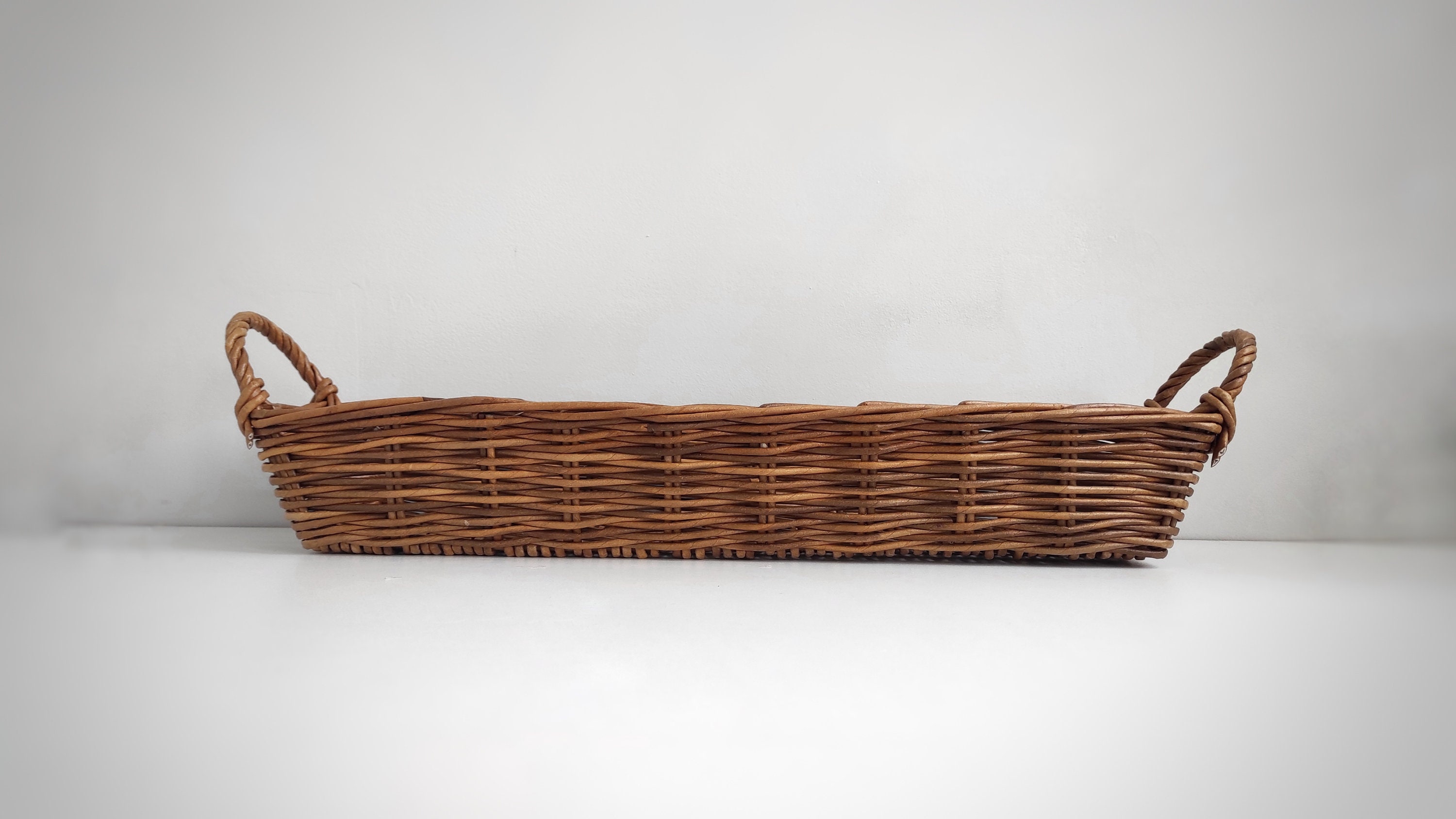 Long Bread Basket Wicker Basket for Bread Storage Brown Bread Etsy