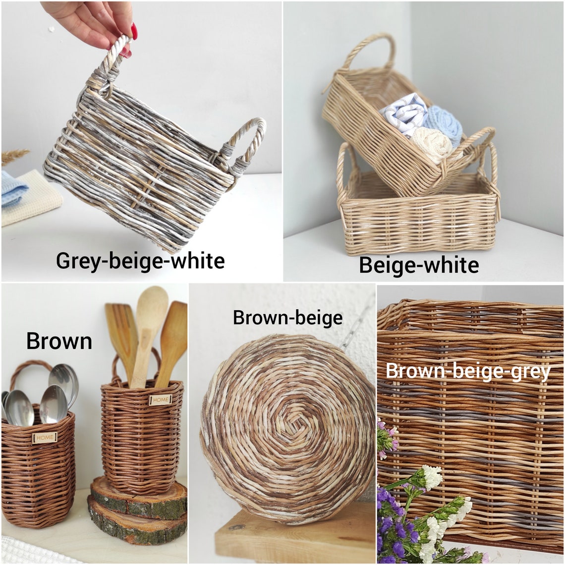 Hand towel basket Small storage basket for bathroom Etsy
