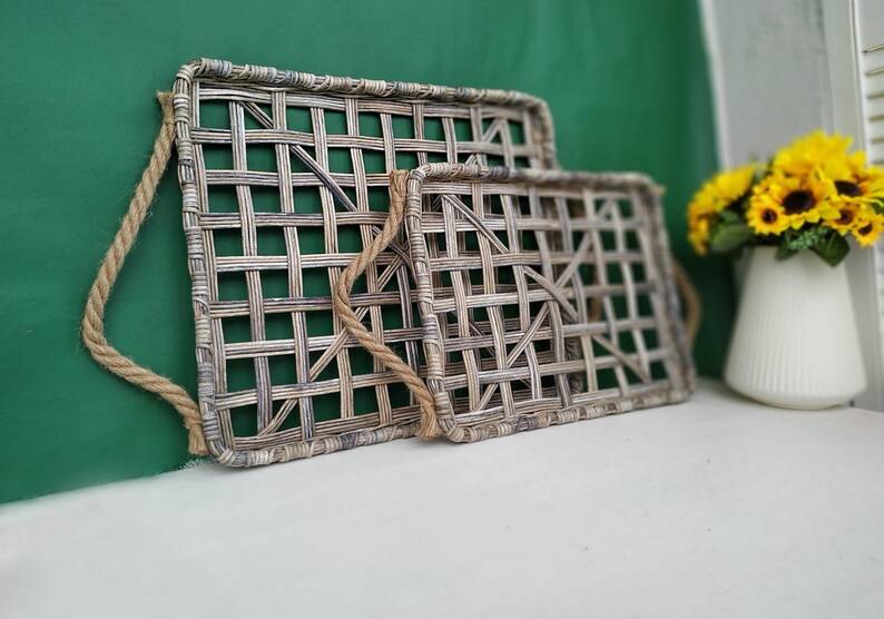 Large Tobacco Basket Farmhouse Wall Decor Wall Basket Set of 2 Etsy