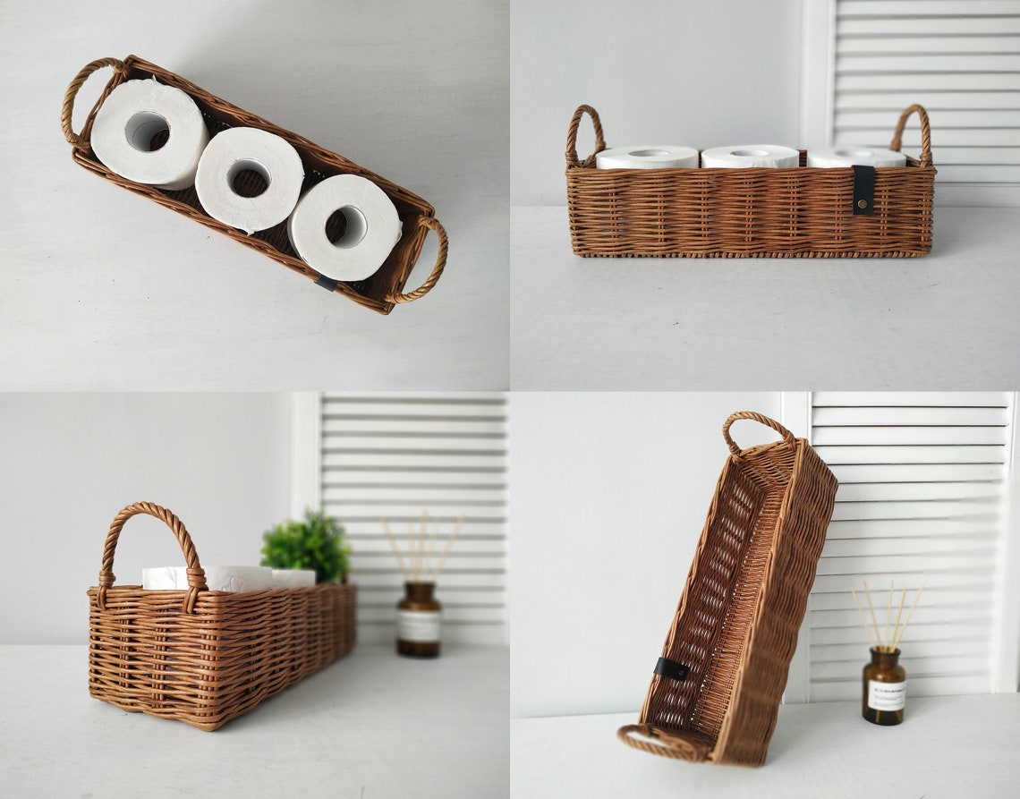 Toilet tank holder basket Storage basket for bathroom Woven Etsy