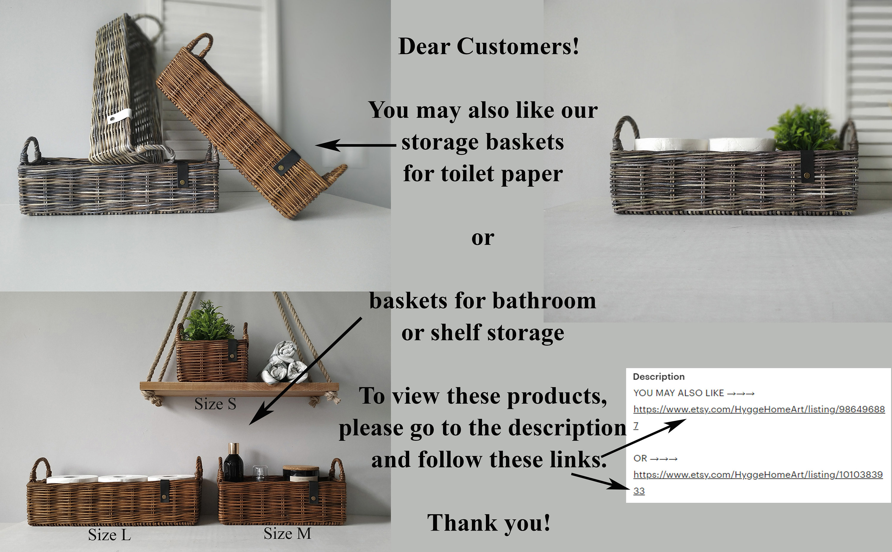 Hand towel basket Small storage basket for bathroom Wicker Etsy