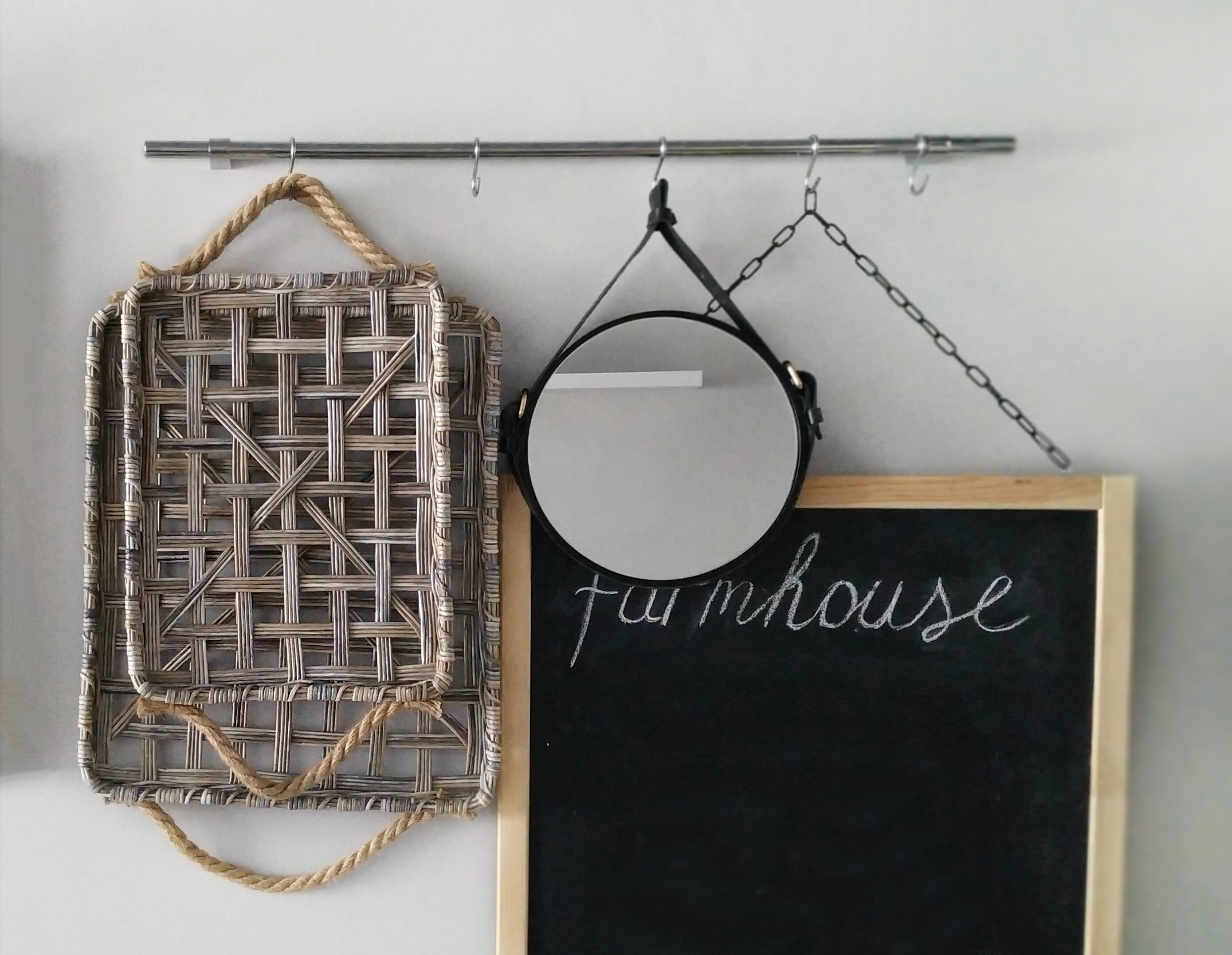 Large tobacco basket Farmhouse wall decor Wall basket set of 2 Etsy