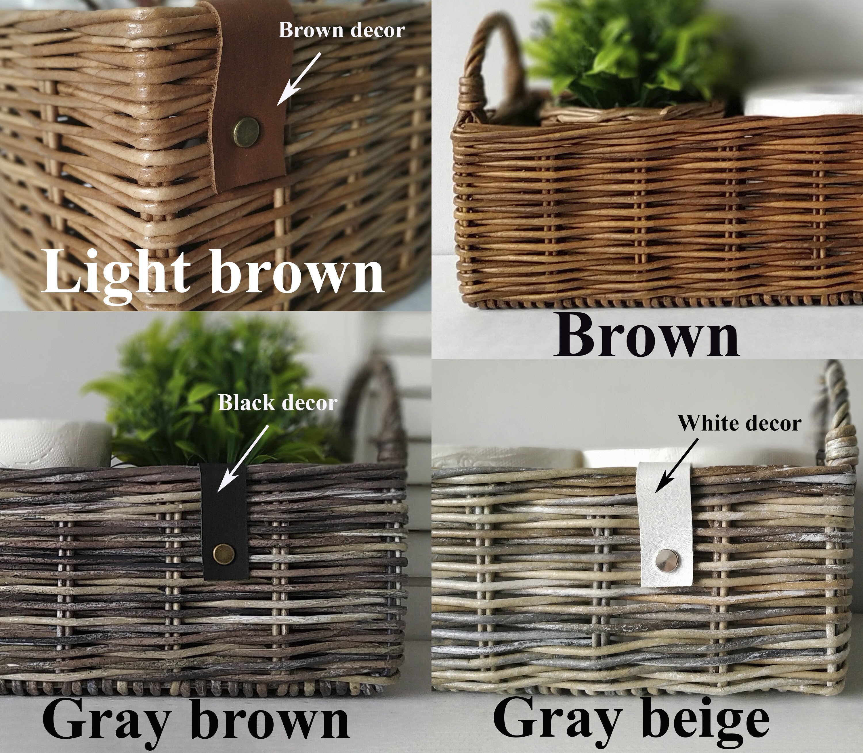 Hand towel basket Small storage basket for bathroom Wicker | Etsy