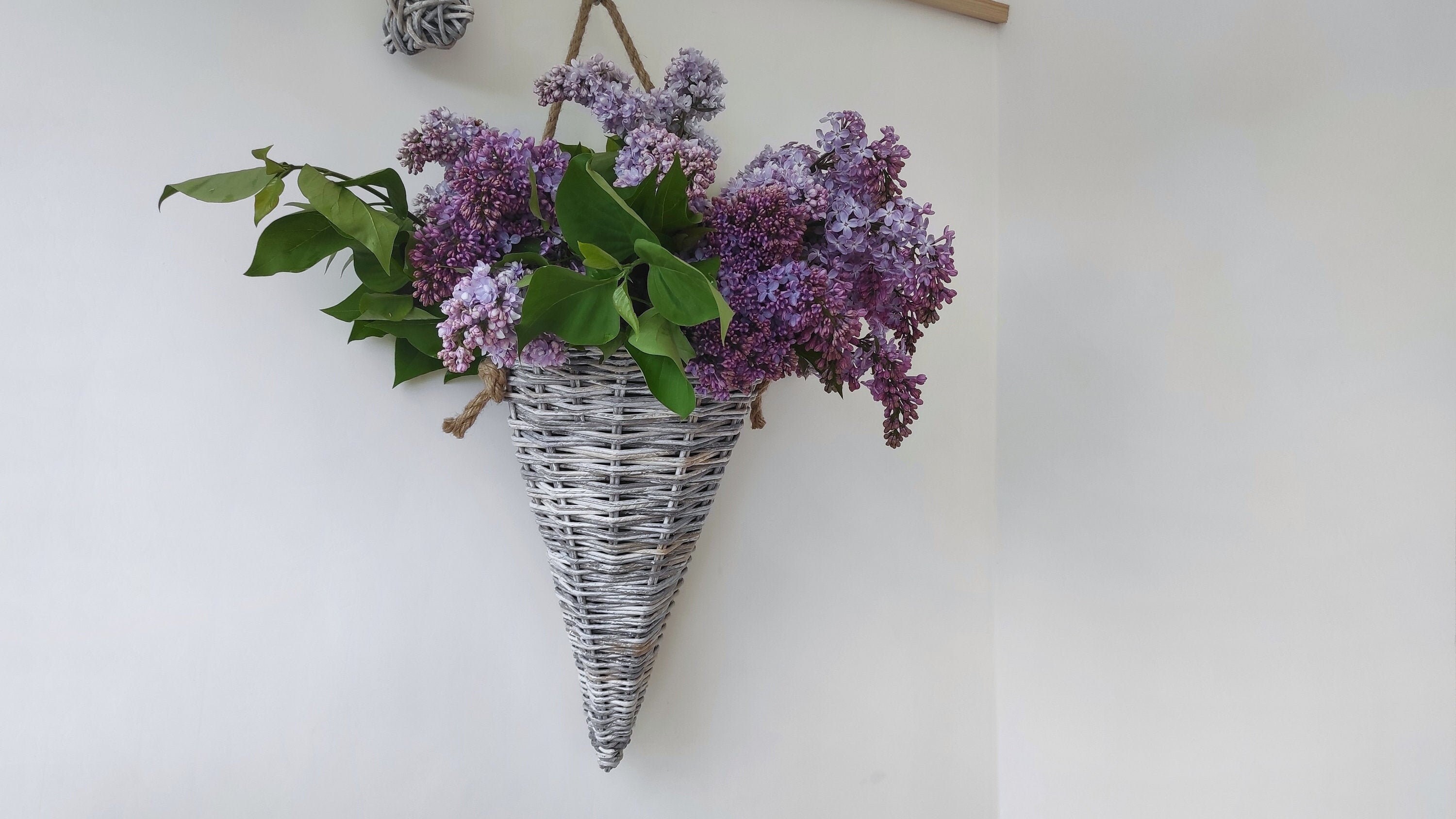 Hängender Outdoor Übertopf Korb Hängekorb Korb Hängekorb | Etsy