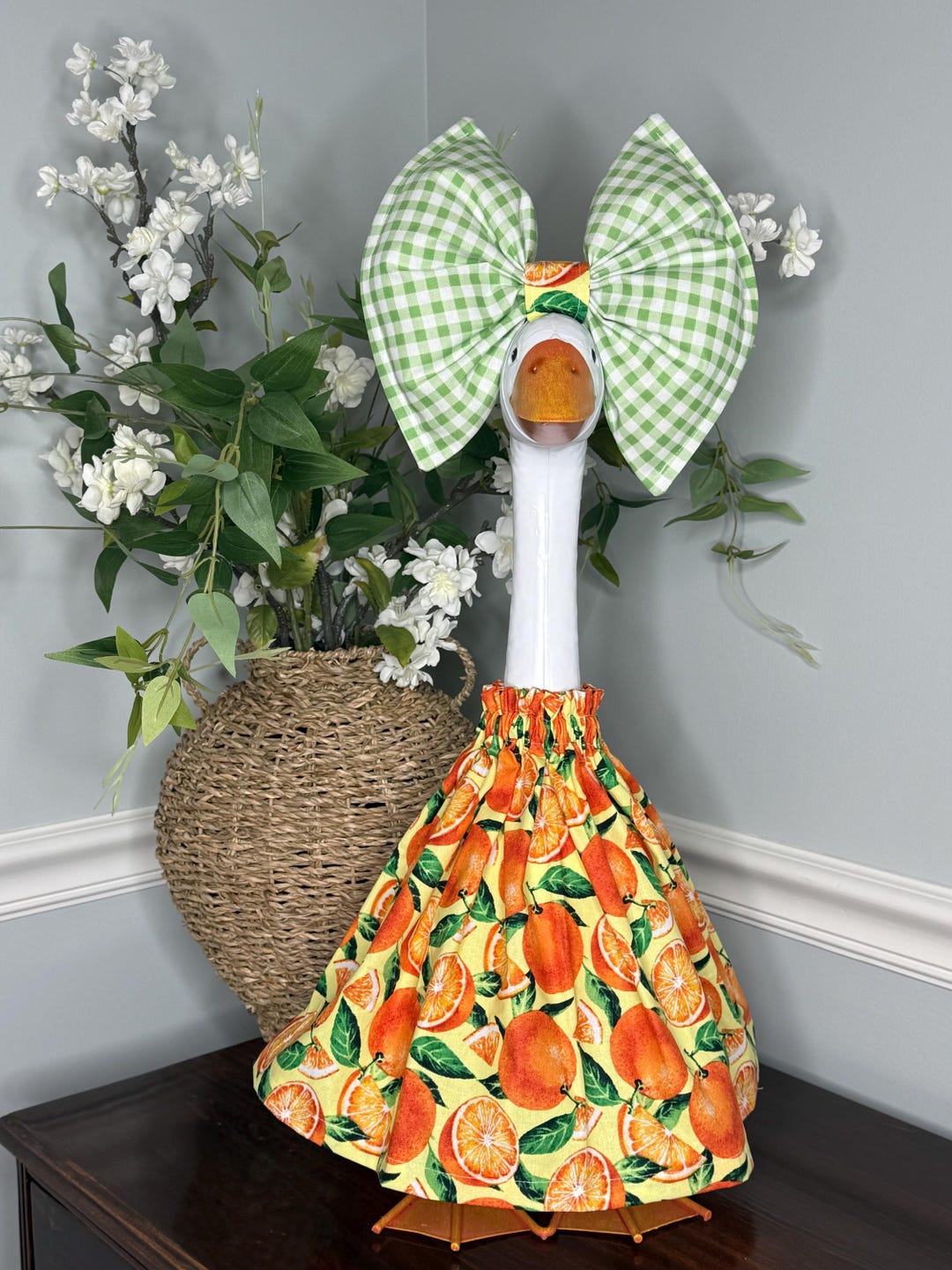 Porch Goose Outfit - Dress and Oversized Bow - Orange Blossoms - Etsy