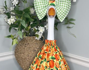 Porch Goose Outfit - Dress and Oversized Bow - Orange Blossoms