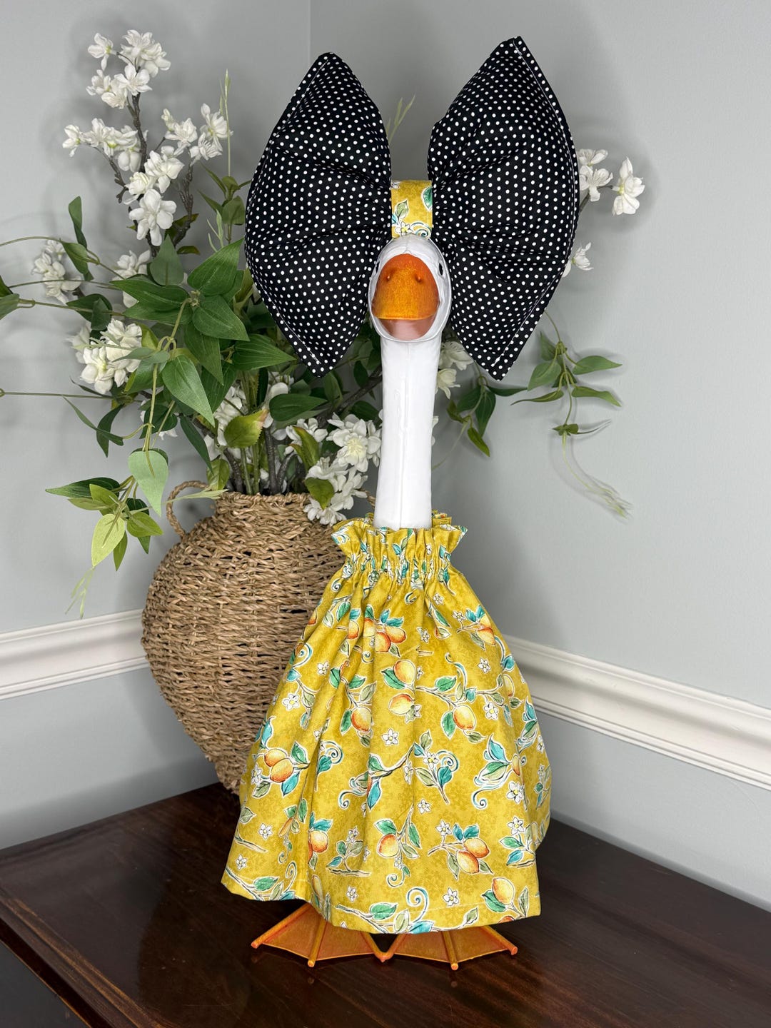 Porch Goose Outfit - Dress and Oversized Bow - Fits 21-28” - Vintage ...
