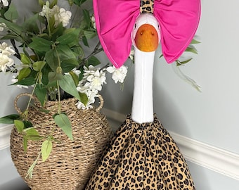Porch Goose Outfit- Fits 21-28” - Dress and Big Bow - Oversized Headband bow