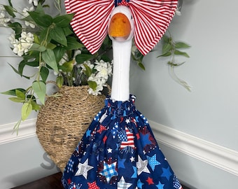 Porch Goose Outfit - Dress and Oversized Bow - Fourth of July