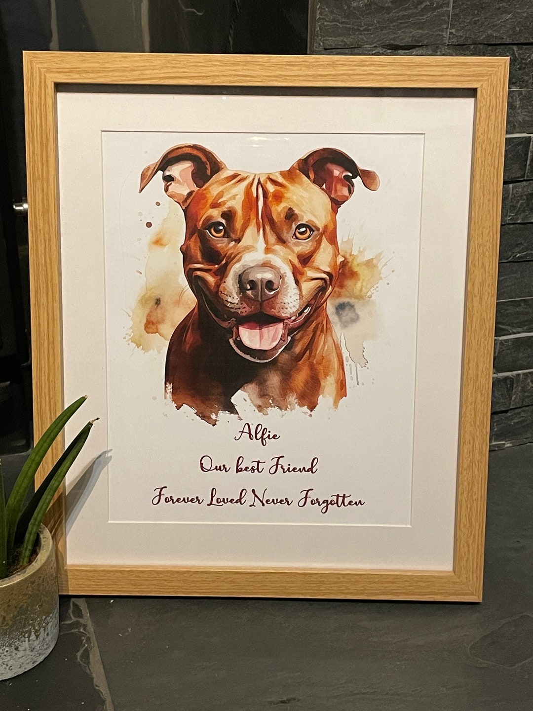 Staffy Colour /watercolour Print Personalised Etsy UK