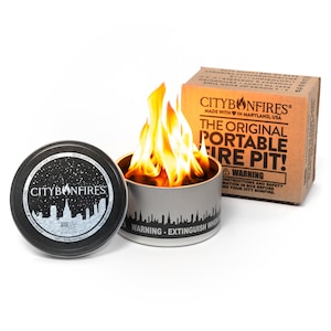 This is a City Bonfire portable fire pit and the box that it comes in.
