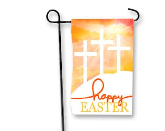 Happy Easter Cross Yard Flag