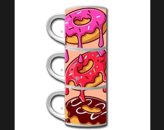 Donuts 15oz Stackable Ceramic Mugs