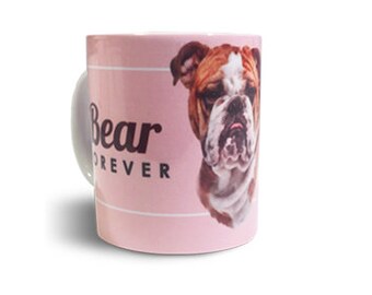 Customizable 15oz Pink Ceramic Mug: Dog Design