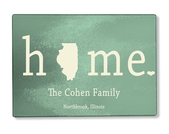Home Sweet Home Personalized Glass Cutting Board