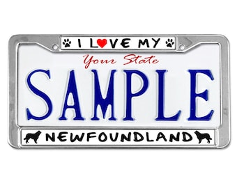 I Love My Pet License Plate Frame