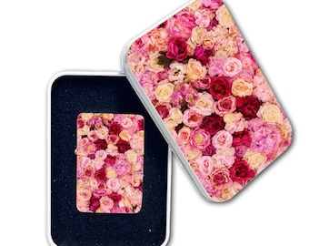 Roses Wind Resistant Lighter with Matching Tin