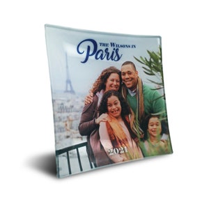 Family Photo Square Glass Plate