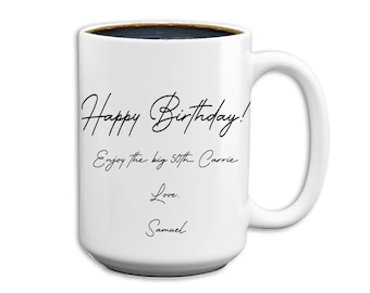 Handwritten Birthday Message Mug