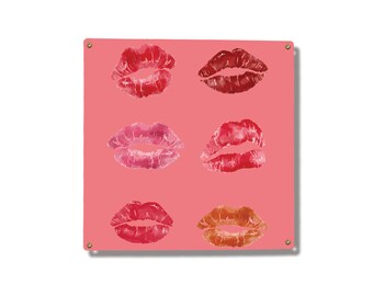 Kiss Me Square Metal Sign