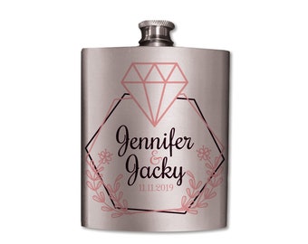 Wedding Couple Silver Flask