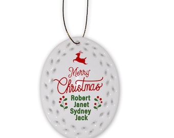 Porcelain Christmas Family Open Work Ornament