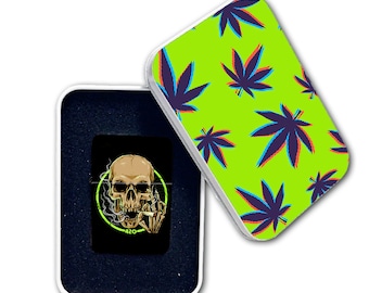 420 Skull Lighter with Matching Tin