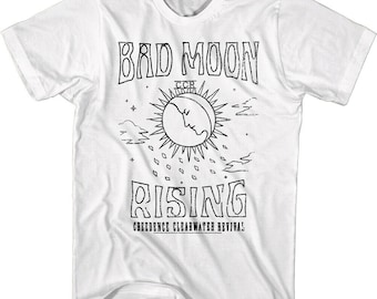 Creedence Clearwater Revival Bad Moon Rising Adult T Shirt Rock Music Funny Gift