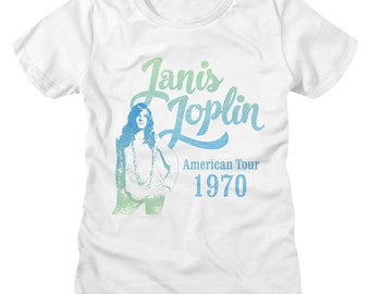 T-shirt pour femme Janis Joplin dégradé blanc
