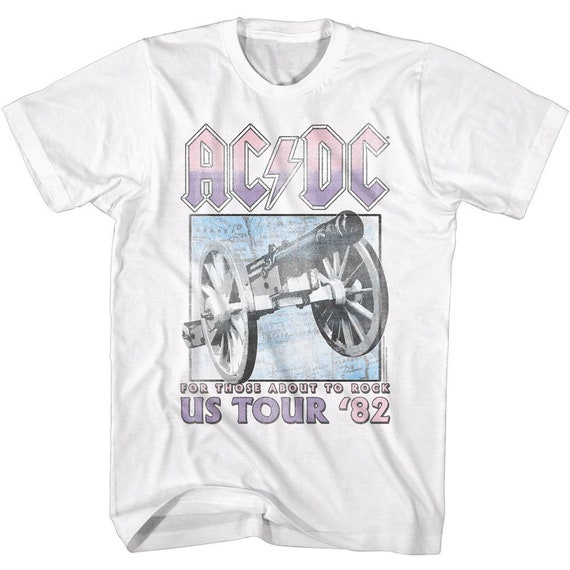 AC DC Aquellos a Punto de Rock Tour Camiseta Blanca para Adultos