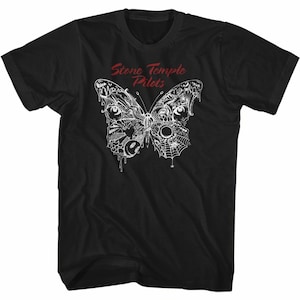 Stone Temple Pilots Butterfly Black Adult T-Shirt