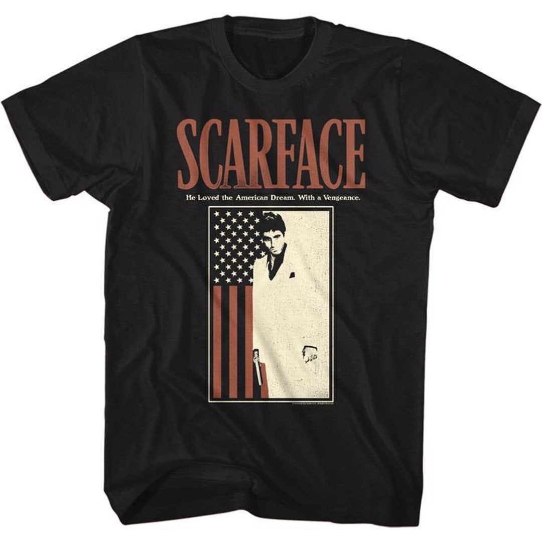 Scarface Stairway Unisex Adult T-Shirt, Pink, 2X-Large