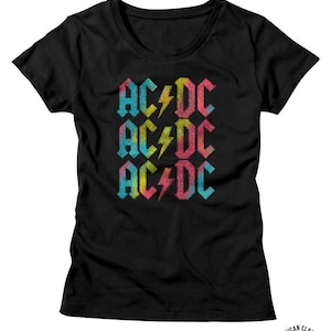 AC/DC Multicolor Black Junior Women&#39;s T-Shirt
