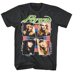 Poison Cat Dragged In Black Heather Adult T-Shirt