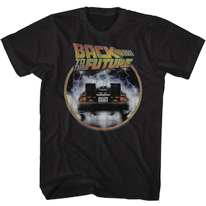 Back to the Future Circle Black Adult T-Shirt
